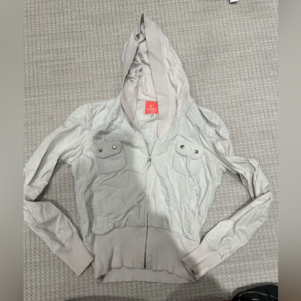 Cream bomber jacket